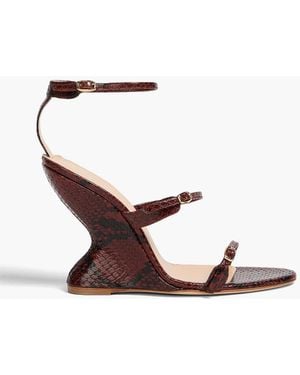 Magda Butrym Snake-Effect Leather Wedge Sandals - Multicolour