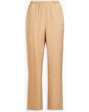Solid & Striped The Ellis Crinkled-satin Straight-leg Pants - Natural