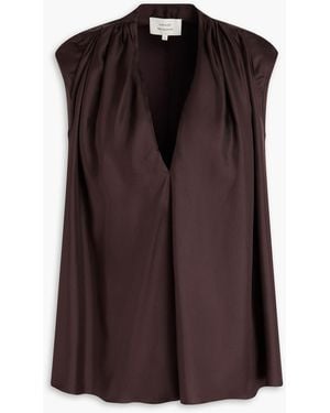 Loulou de Saison Sade Silk-twill Top - Brown