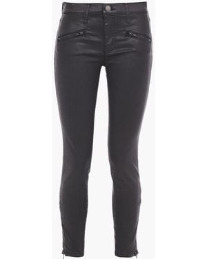 Current/Elliott Coated Mid-Rise Skinny Jeans - Blue