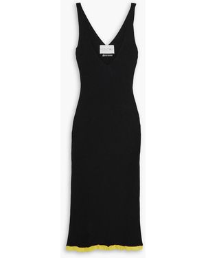 AZ FACTORY Ester As Ruffled Ribbed-knit Midi Dress - Black