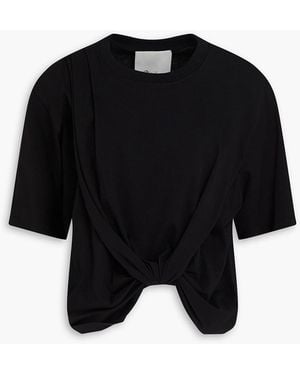 3.1 Phillip Lim Asymmetric Cotton-Jersey T-Shirt - Black