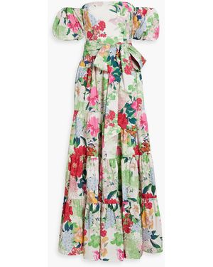 Cara Cara Wethersfield Off-the-shoulder Floral-print Cotton-poplin Maxi Dress - White
