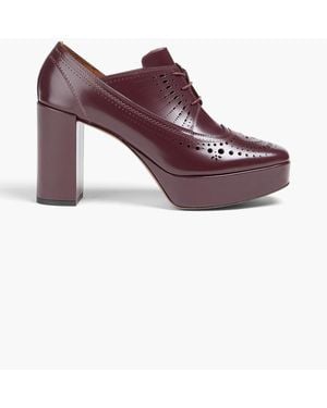 Zimmermann Laser-cut Leather Platform Brogues - Purple