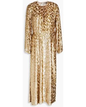 Jonathan Simkhai Odina Fil Coupé Lurex And Silk-blend Midi Dress - Metallic