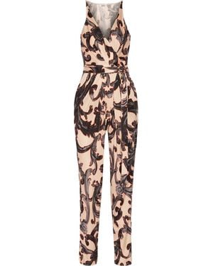 Issa Rubell Printed Stretch-Jersey Jumpsuit - Natural