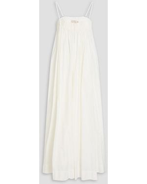 Bec & Bridge Midikleid "aluca" aus baumwollpopeline mit falten - Weiß