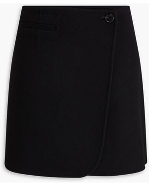 Theory Wool And Cashmere-Blend Mini Wrap Skirt - Black
