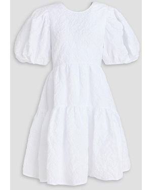 Cecilie Bahnsen Sylvie Cutout Cloqué Mini Dress - White