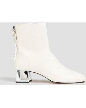 Maje Patent-Leather Ankle Boots - White
