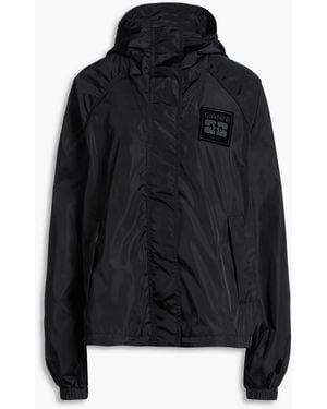 Ganni Shell Hooed Jacket - Black