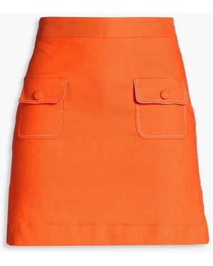 Sandro Linen-blend Twill Mini Skirt - Orange