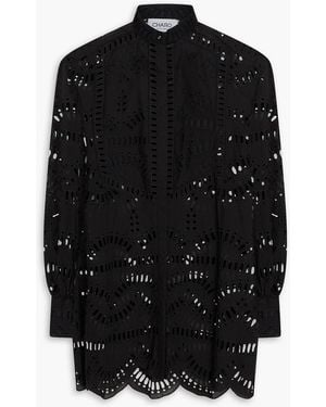 Charo Ruiz Jeky Broderie Anglaise Cotton-Blend Shirt - Black