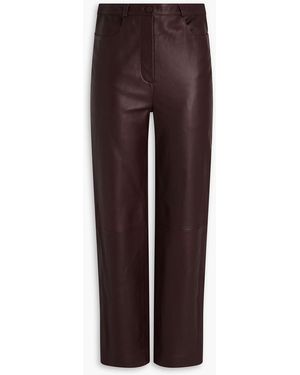 Loulou de Saison Cobe Leather Straight-Leg Trousers - Purple