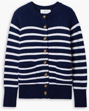 La Ligne Marin Striped Wool And Cashmere-blend Cardigan - Blue