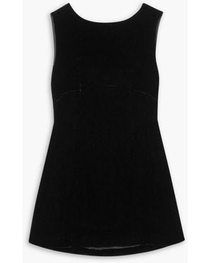 RIXO London Michaela Cutout Bow-embellished Velvet Mini Dress - Black
