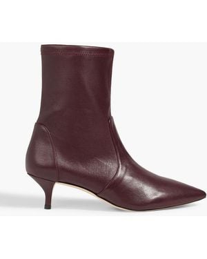 Stuart Weitzman Mara 50 Leather Ankle Boots - Purple