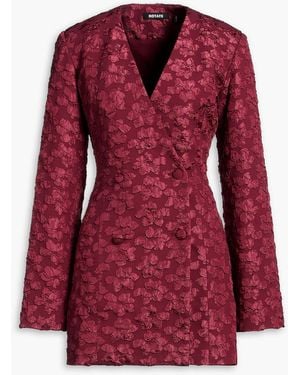 ROTATE BIRGER CHRISTENSEN Jacquard Mini Shirt Dress - Red
