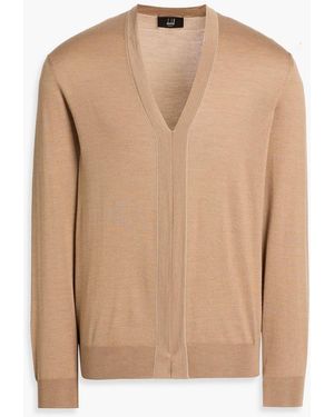 dunhill Cashmere, Merino Wool And Silk-Blend Sweater - Natural