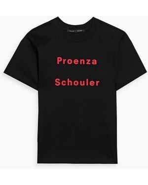 Proenza Schouler Logo-Print Cotton-Jersey T-Shirt - Black