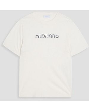 Rabanne Sequined Cotton-Jersey T-Shirt - White
