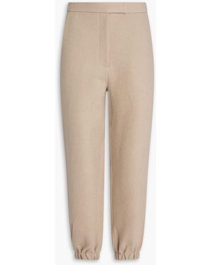 Frankie Shop Cropped karottenhose "samara" aus filz aus einer wollmischung - Natur