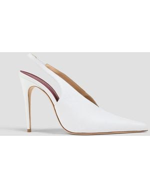 Magda Butrym Leather Slingback Court Shoes - White