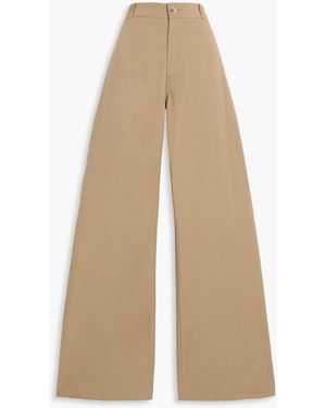 The Elder Statesman Silvano Cotton-Twill Wide-Leg Pants - Natural