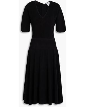 Hervé Léger Lyla Ribbed-knit Midi Dress - Black