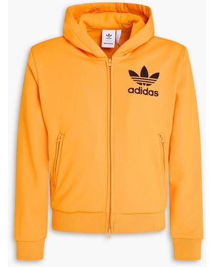 adidas Originals Printed Jersey Zip-Up Hoodie - Orange