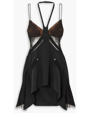 Dion Lee Butterfly Cutout Stretch-lace, Crepe And Tulle Mini Dress - Black