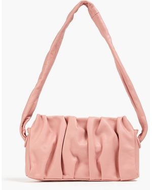 Elleme Schultertasche aus leder mit falten - Pink