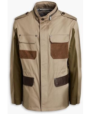 Canali Cotton-gabardine Field Jacket - Brown