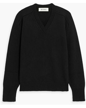 Rohe Cutout Wool And Cashmere-Blend Sweater - Black
