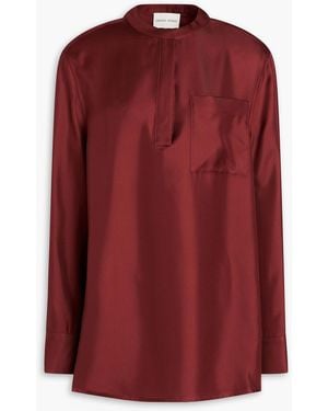Loulou de Saison Eden Silk-Twill Top - Red