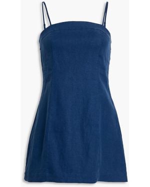 Alex Mill Chloe Linen-Twill Mini Dress - Blue
