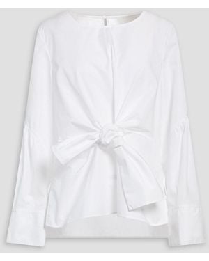 3.1 Phillip Lim Knotted Cotton-Poplin Blouse - White
