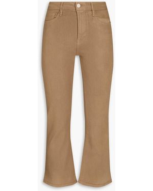 FRAME Le Crop Mini Boot Coated High-Rise Bootcut Jeans - Natural