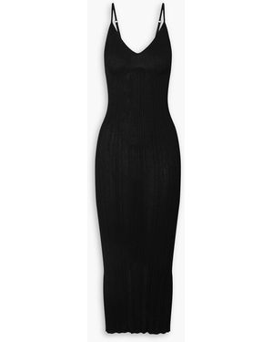 LVIR Ribbed-knit Midi Dress - Black