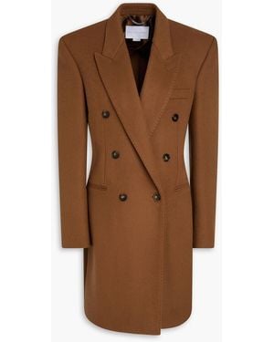 Stella McCartney Double-breasted Wool-felt Coat - Brown