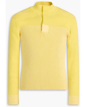 Jacquemus Cedra Ribbed Cotton-Blend Turtleneck Jumper - Yellow