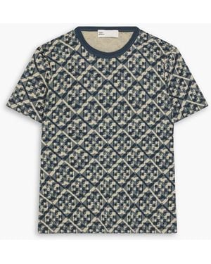 Tory Burch Printed Cotton-jersey T-shirt - Grey