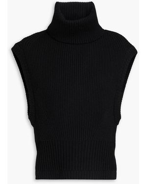 Jonathan Simkhai Maple Ribbed Wool-blend Turtleneck Vest - Black