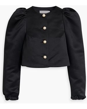 Sleeper Cropped Satin Jacket - Black