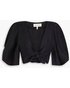 Mara Hoffman Navya Cropped Hemp Top - Black