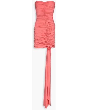 Maygel Coronel Sinu Strapless Draped Stretch-jersey Mini Dress - Red