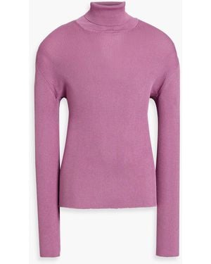 Tom Ford Ribbed Silk Turtleneck Sweater - Pink