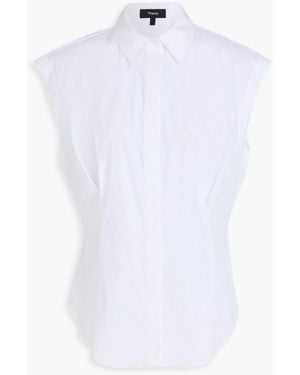 Theory Cotton-blend Poplin Shirt - White