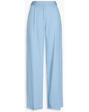 Mother Of Pearl Pleated Tm Lyocell-twill Wide-leg Trousers - Blue