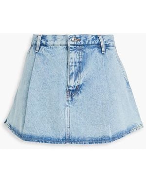 FRAME Pleated Denim Mini Skirt - Blue